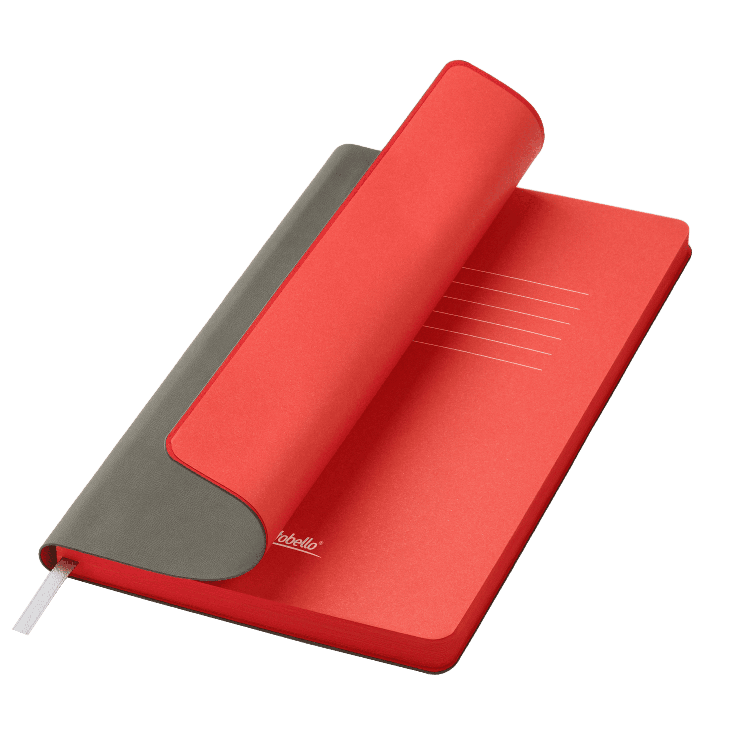 Ежедневник Латте софт-тач (Latte soft touch) недатированный, серый/красный-0
