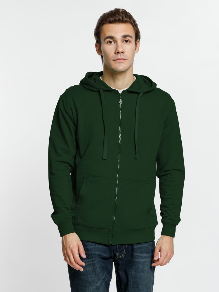 Толстовка на молнии с капюшоном Siverga 2.0, темно-зеленая-7