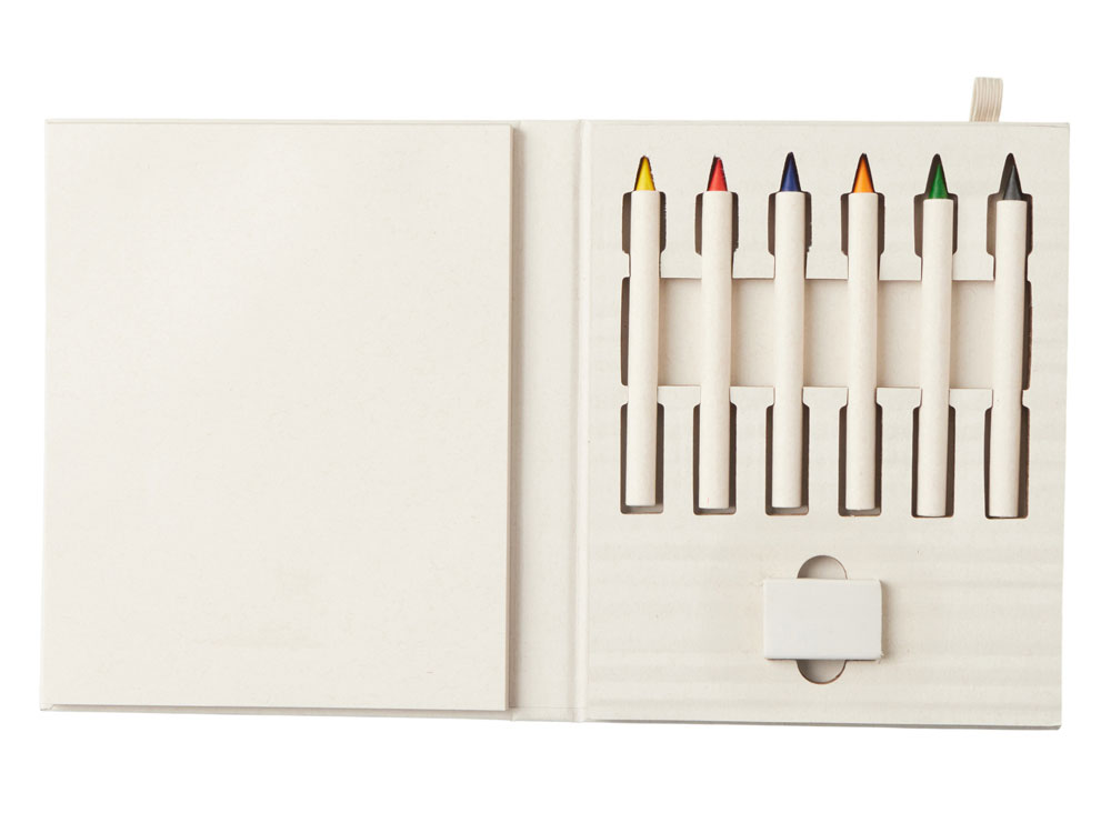 Набор цветных карандашей и листочков для рисования из молочной бумаги Artify, молочный-4