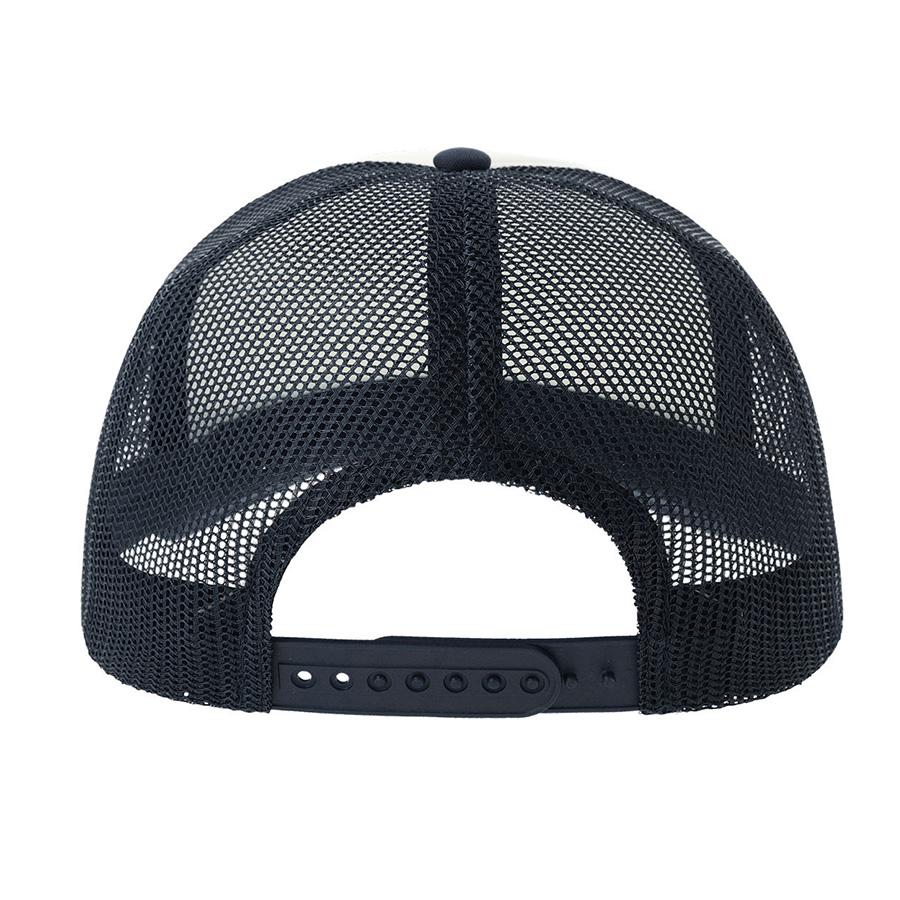 Бейсболка RAPPER-S, 5 клиньев, пластиковая застёжка, белый, темно-синий-6