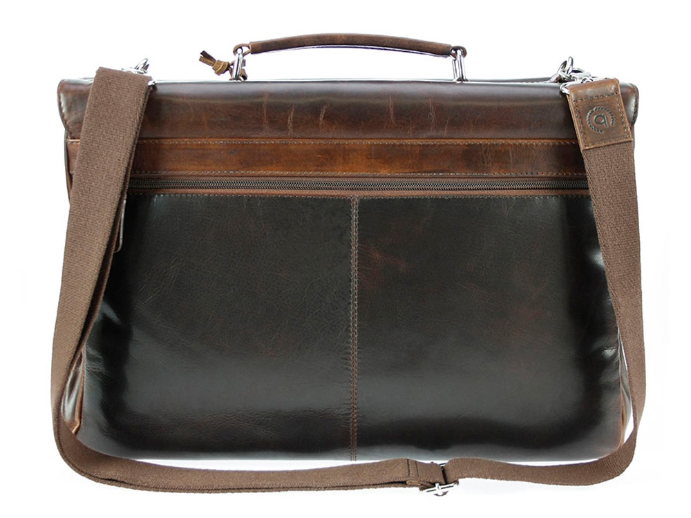 Портфель BUGATTI Romano 15'', коричневый, натуральная воловья кожа, 43х13х32 см-4