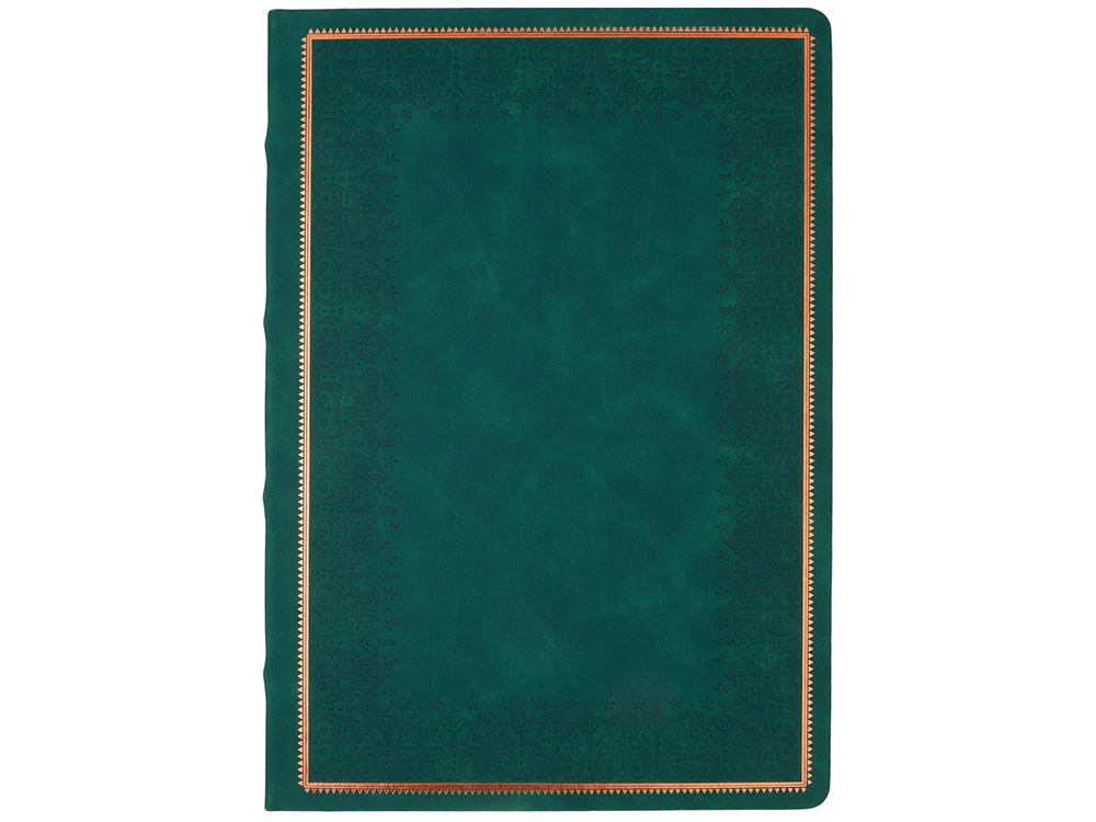 Ежедневник недатированный А4 Royal, зеленый с бронзовым срезом-1