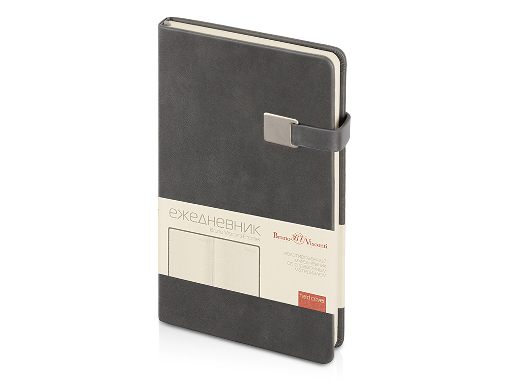 Ежедневник недатированный А5 Premier, серый-0