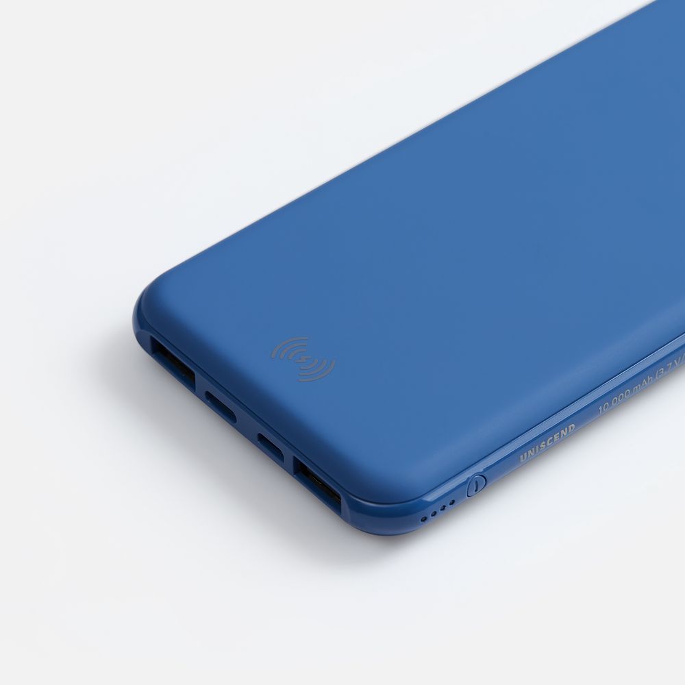 Аккумулятор с беспроводной зарядкой All Day Wireless 10000 мАч, синий-2