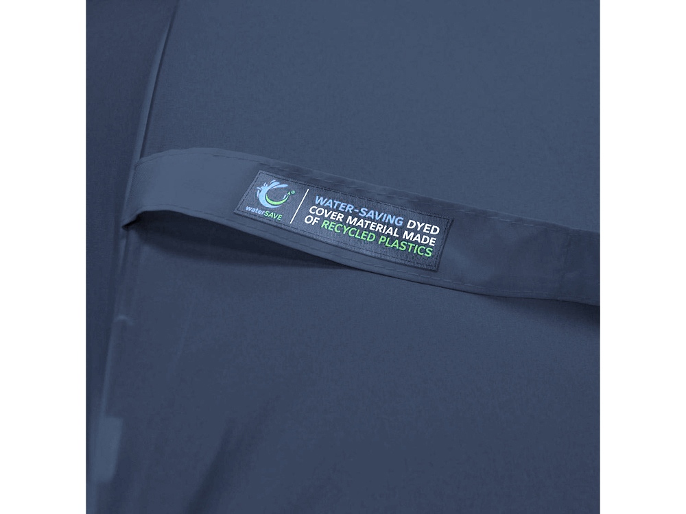 Зонт-трость 1134 Okobrella с деревянной ручкой и куполом из переработанного пластика, navy-1