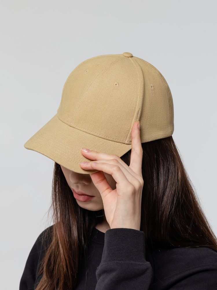 Бейсболка Hillside, бежевая-4