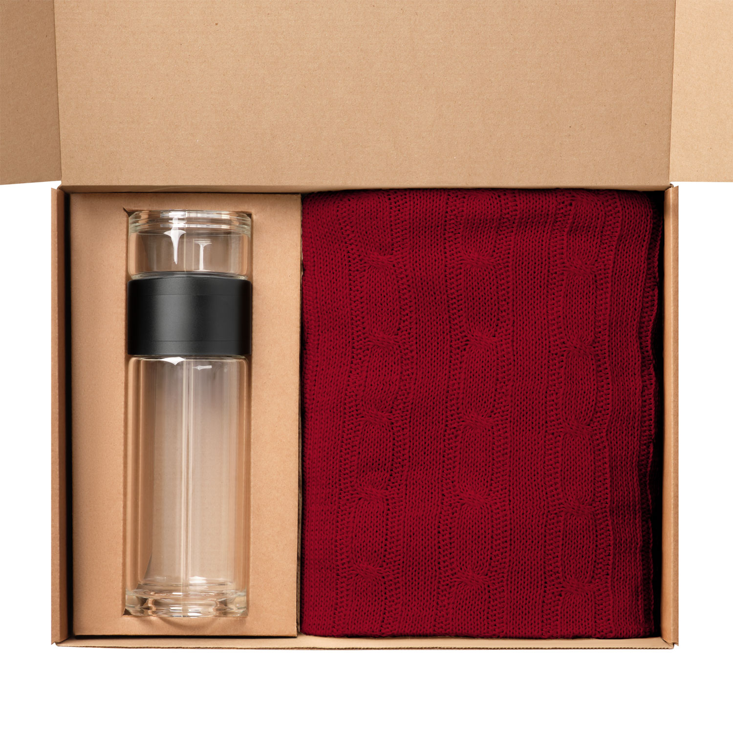 Подарочный набор Terso, Fado, красный (плед, термобутылка)-1