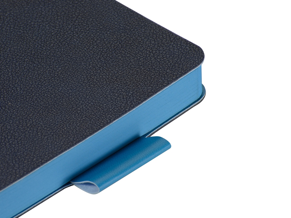 Ежедневник А5 датированный Boston 2026, темно-синий с голубым обрезом-4