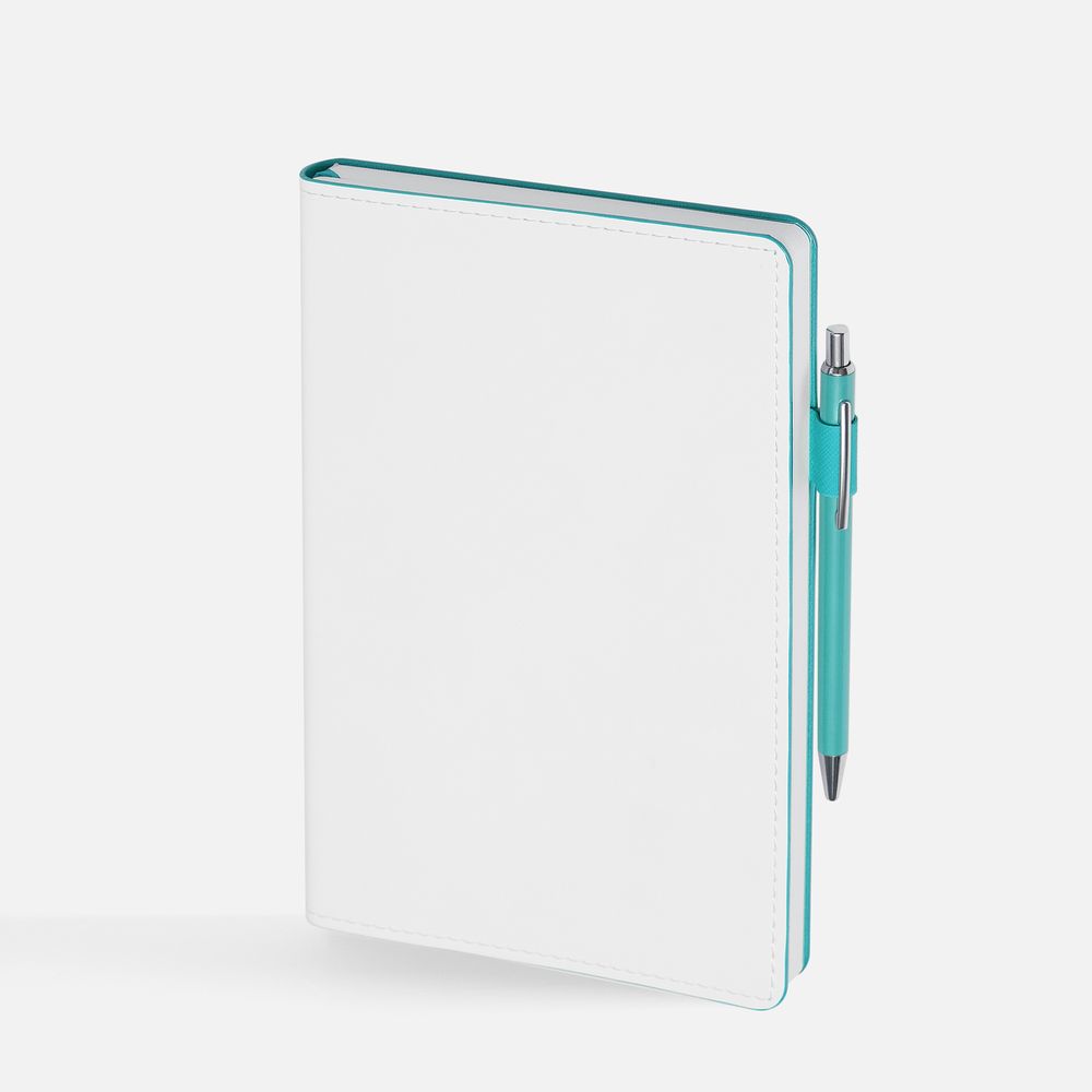Ежедневник White Shall, недатированный, бело-бирюзовый-2