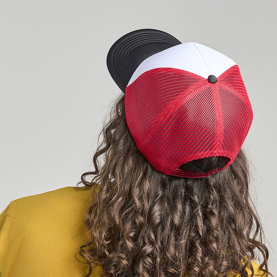 Бейсболка RAPPER-S, 5 клиньев, пластиковая застёжка, белый, темно-синий-3