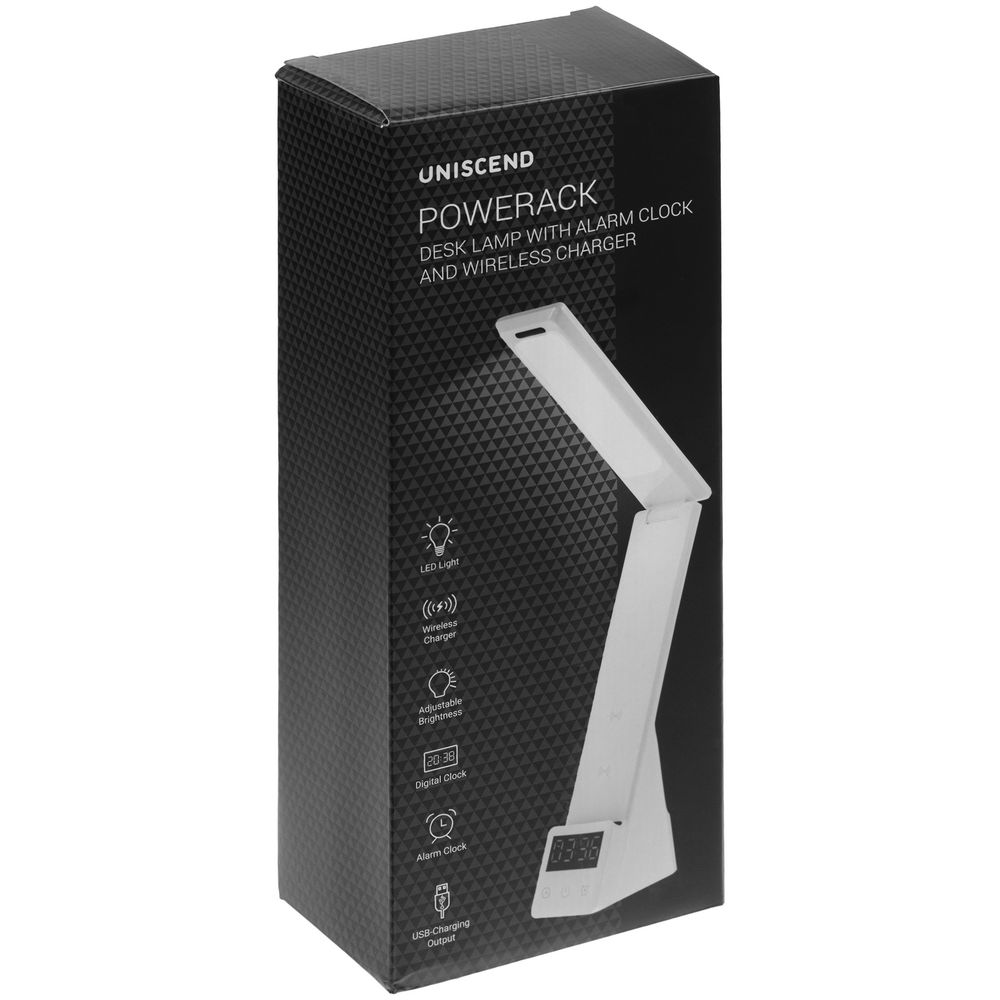 Лампа с беспроводной зарядкой смартфона и часов Powerack, белая-7