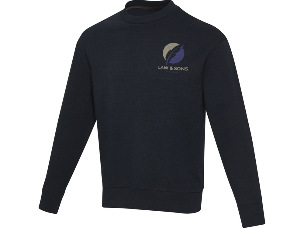 Jet унисекс Aware™ свитер с круглым вырезом из переработанных материалов - Темно - синий-3