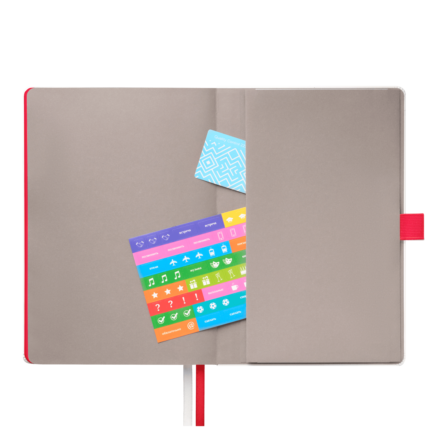 Ежедневник Arctic недатированный, белый/красный-9