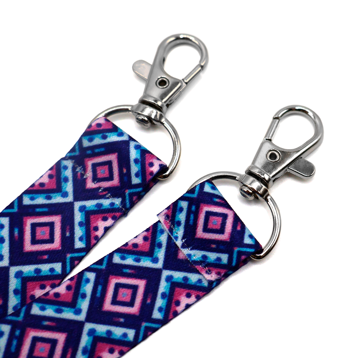 Ланъярд полноцветный Эл с двумя карабинами, Мультиколор.-1