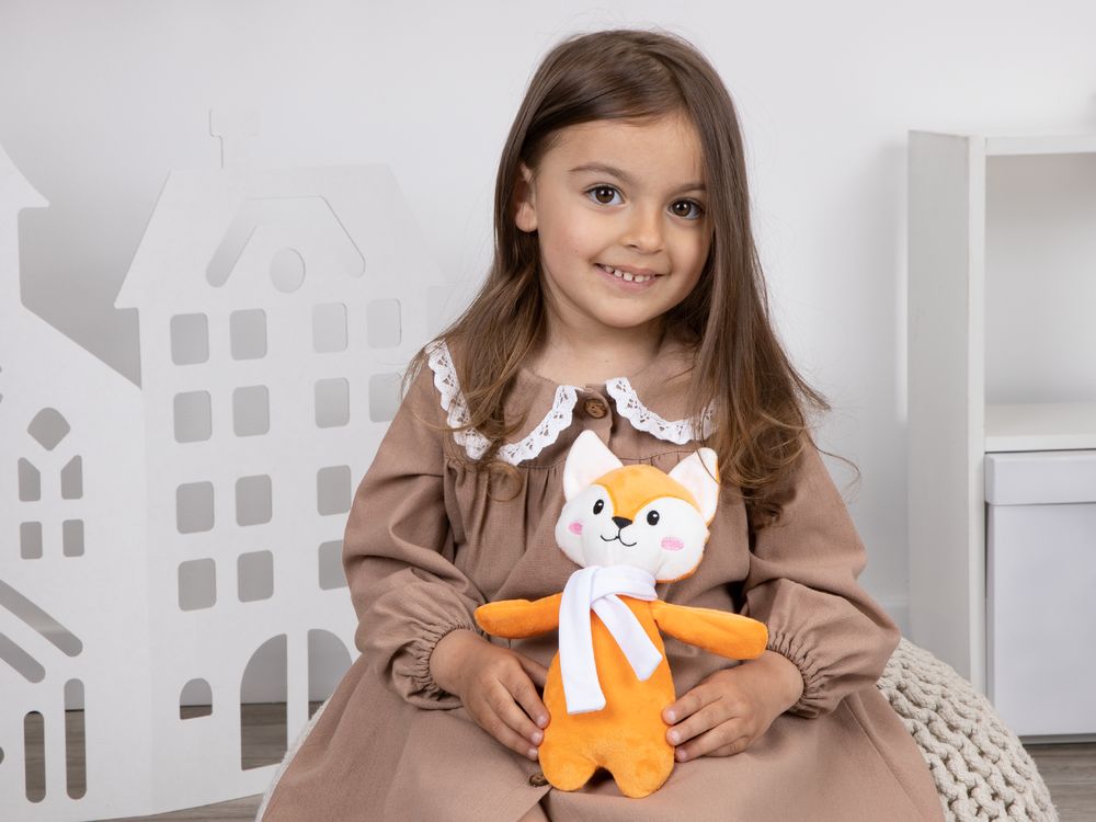 Мягкая игрушка Beastie Toys, лисенок с белым шарфом-3