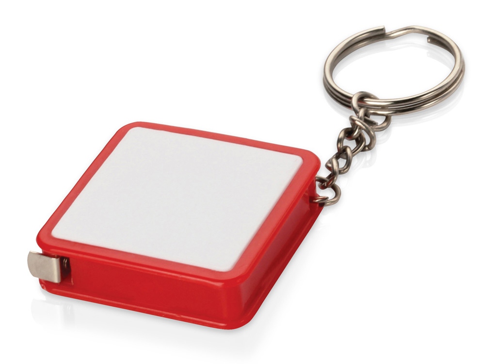 Брелок-рулетка, 1 м., белый/красный-0