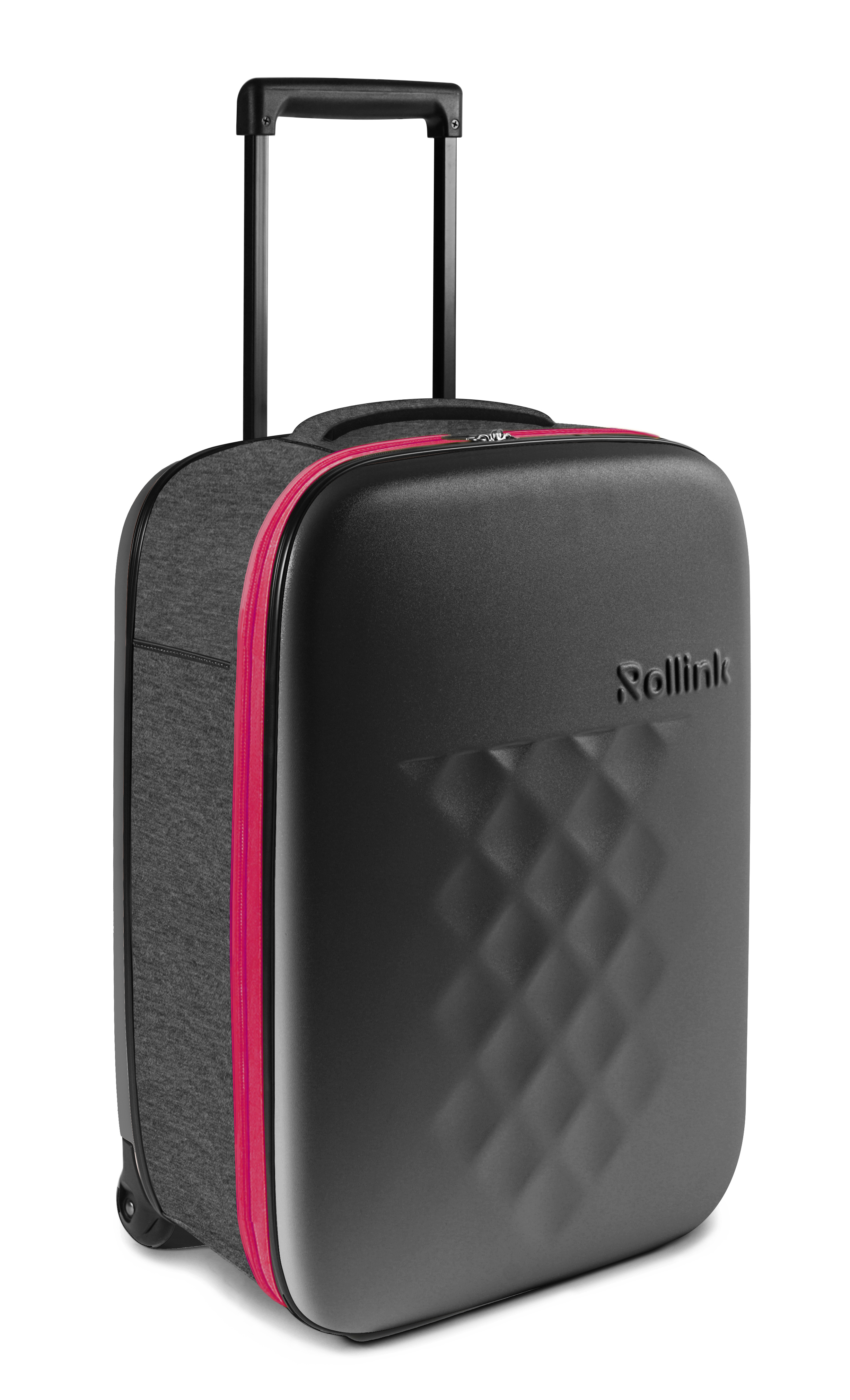 Чемодан складной Rollink Earth 55x40x20 см, 2 колеса, черный/красный-4