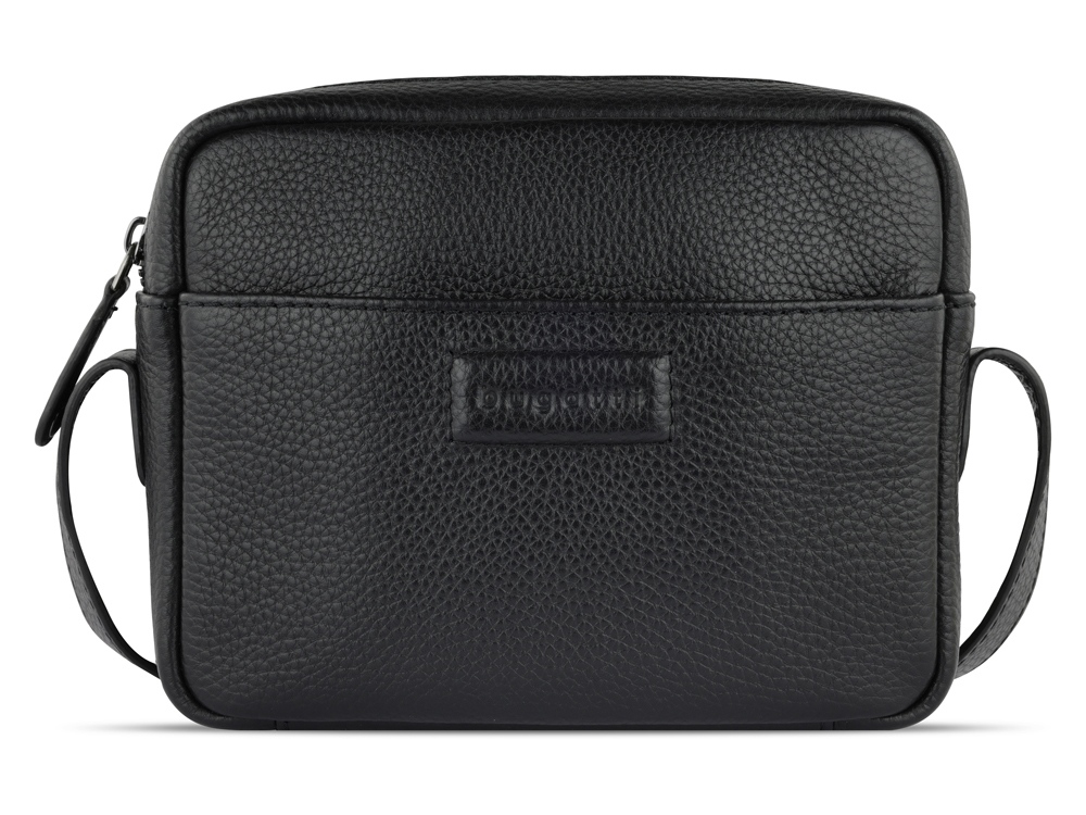 Сумка кросс-боди женская BUGATTI Elsa, чёрная, воловья кожа/полиэстер, 19х5,5х14 см-1