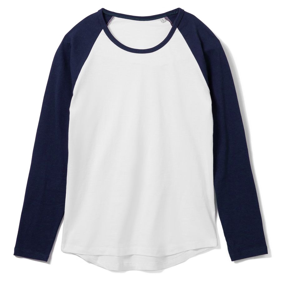 Футболка женская с длинным рукавом Milky Lsl, белая с темно-синим-1