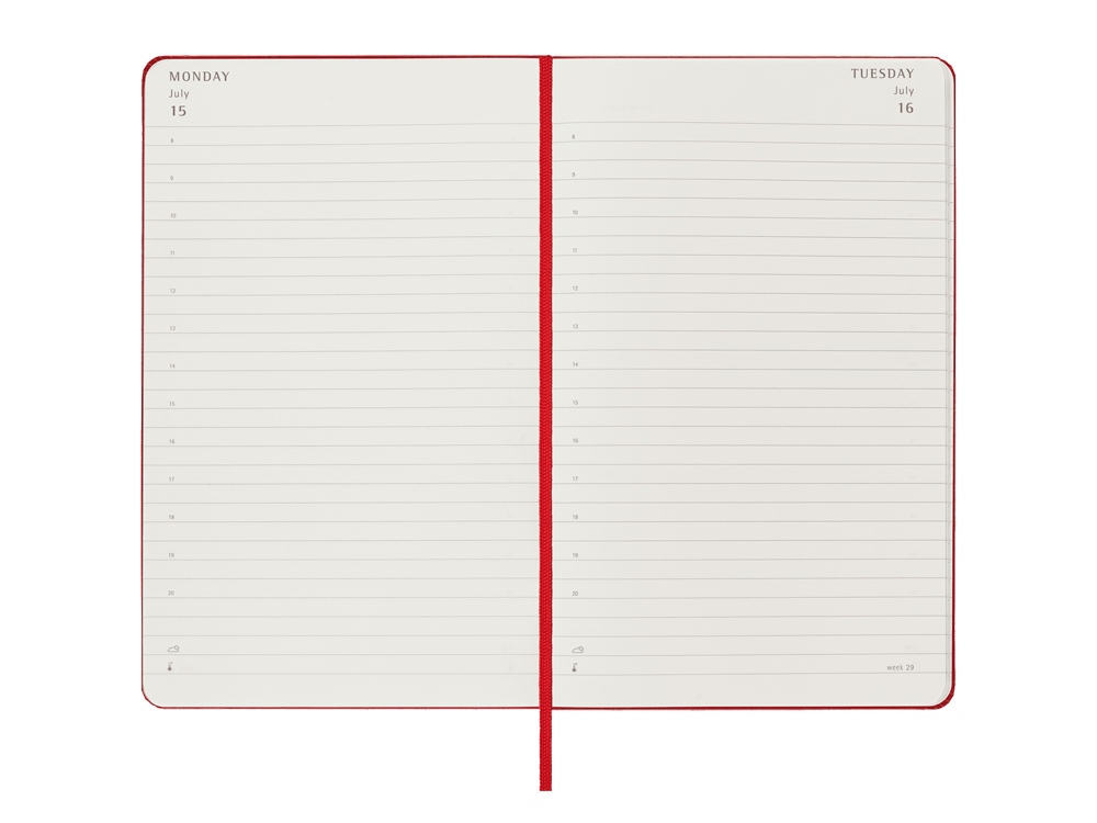 Записная книжка 12 месяцев на 2024 год, в твердой обложке, красный, Large, 13х21-2
