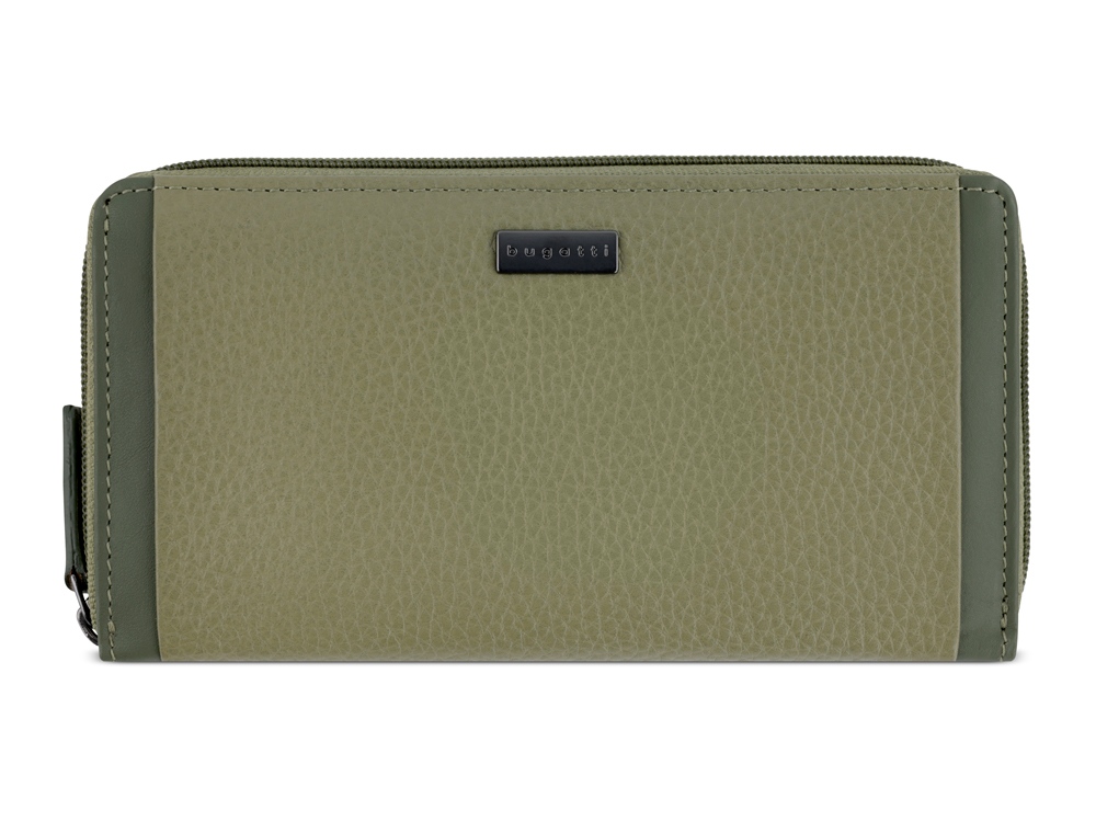 Кошелёк женский BUGATTI Sina, зеленый, воловья кожа/полиэстер, 19х3х11 см-1