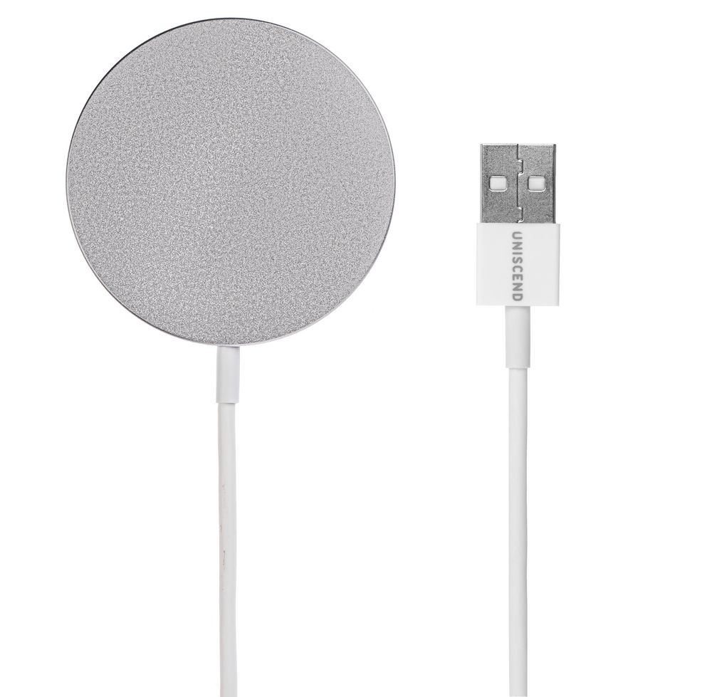 Беспроводное зарядное устройство с магнитами Magmate, серебристое-0