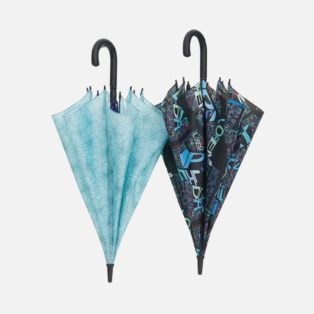 Зонт-трость Undercolor с полной запечаткой на заказ, с голубыми спицами-2