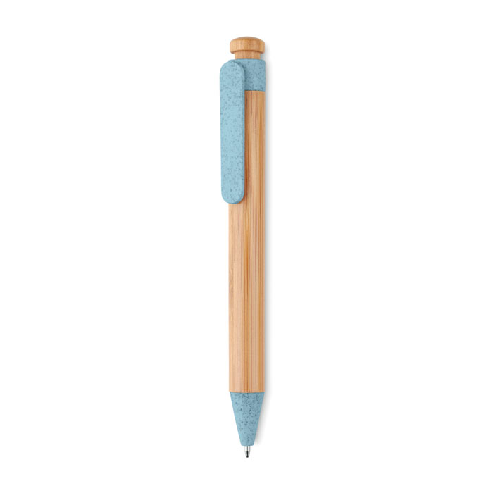 Ручка шариковая из бамбука, синий-3