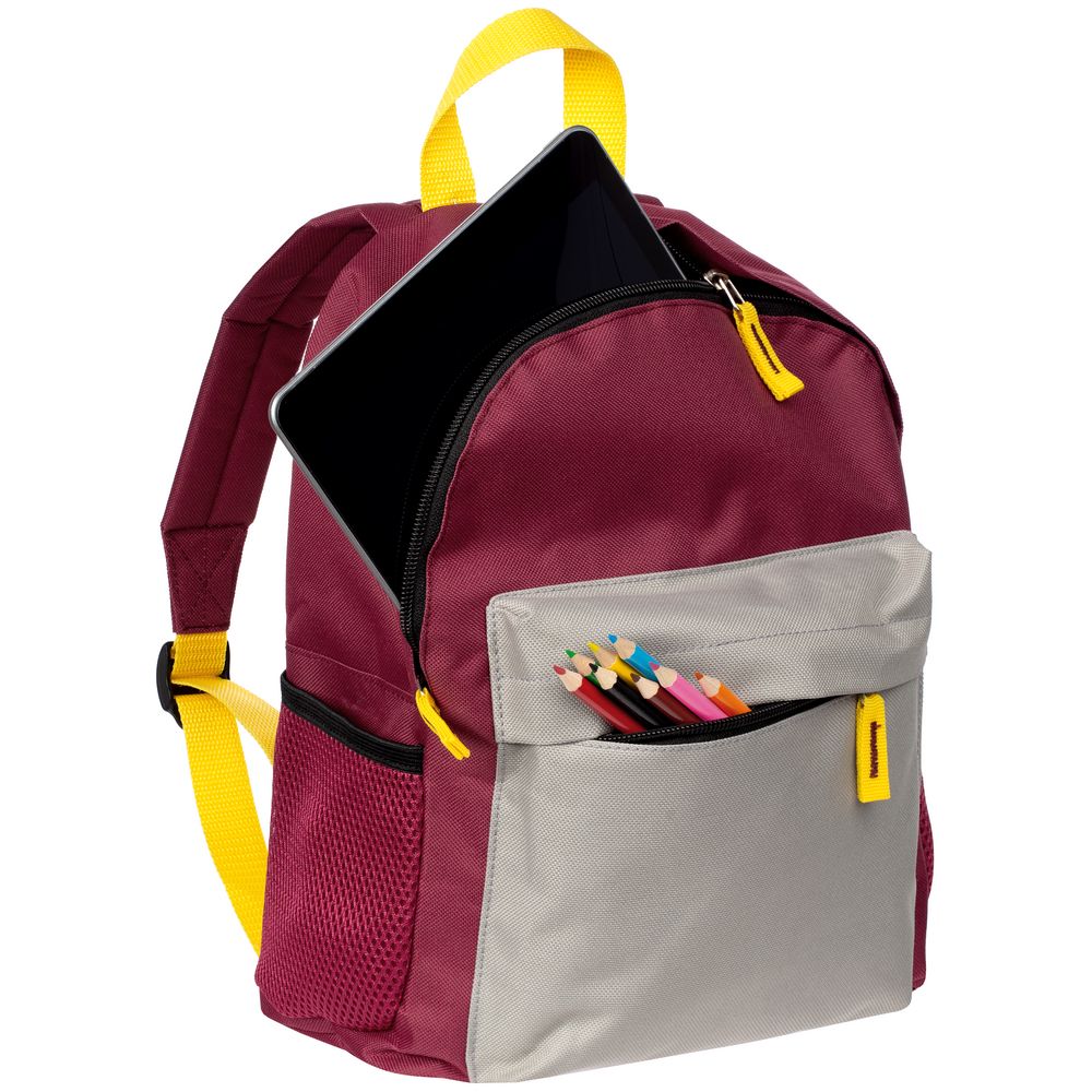 Рюкзак детский Kiddo, бордовый с серым-3