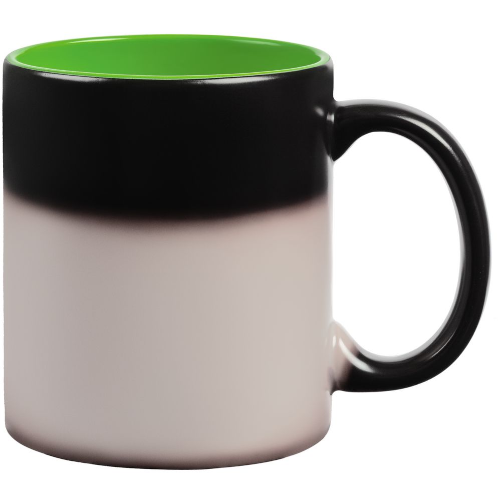 Кружка-хамелеон On Display, матовая, черная с зеленым-2