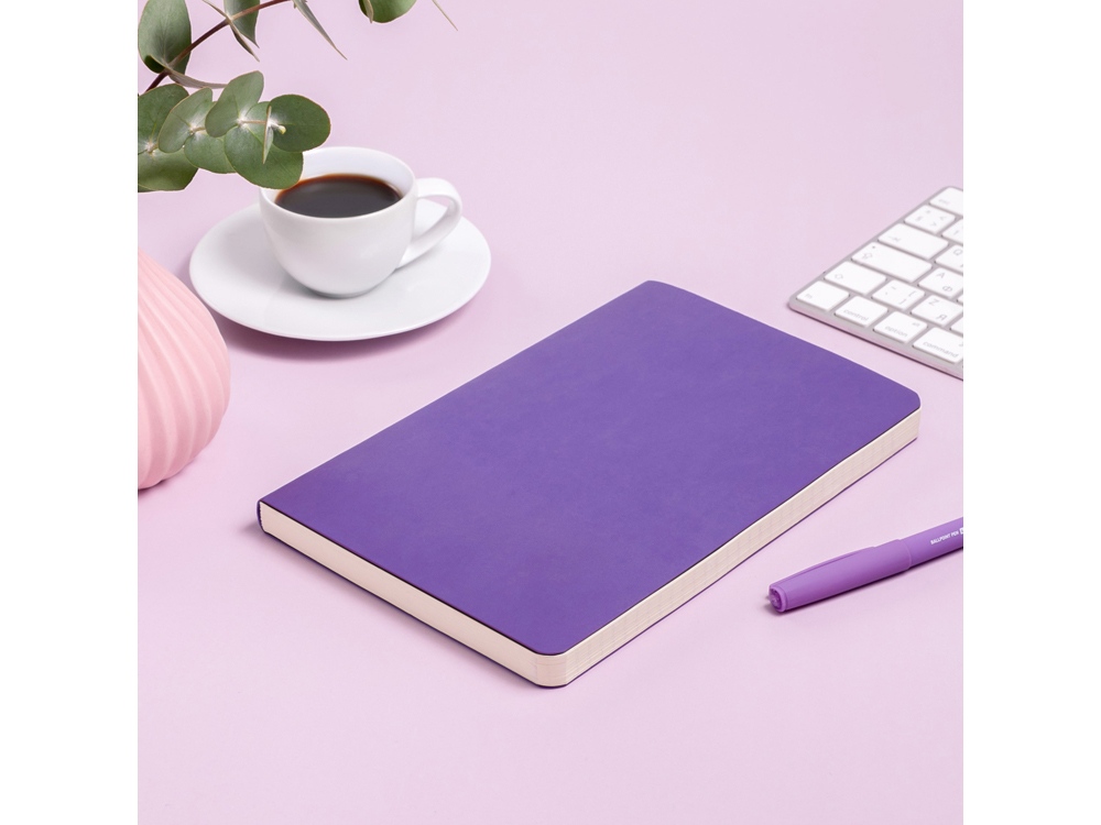 Ежедневник А5 недатированный Megapolis Velvet Flex, светло-фиолетовый-10