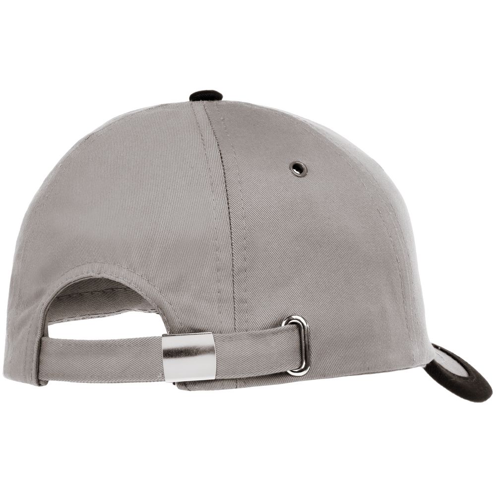 Бейсболка Honor, серая с черным кантом-2