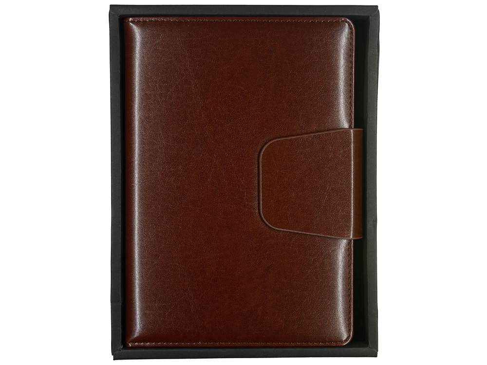 Ежедневник А5 недатированный Prestige, коричневый-3