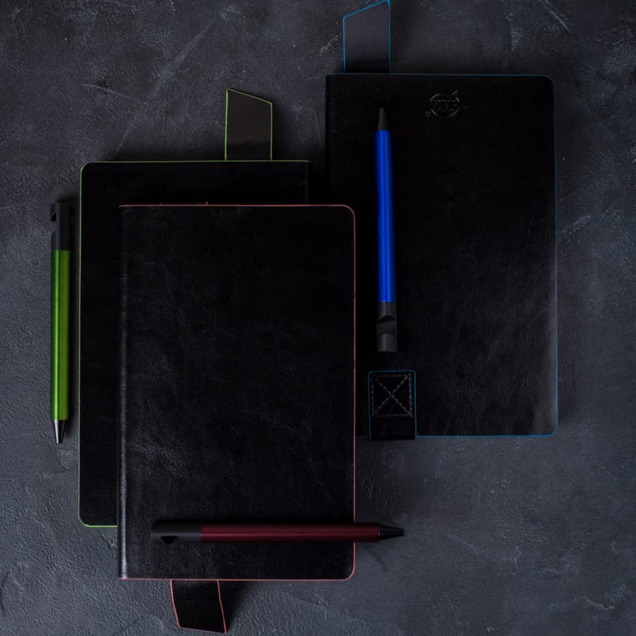 Бизнес-блокнот "Trendi", 130*210 мм, черно-синий, мягкая обложка, в линейку, черный, синий-9