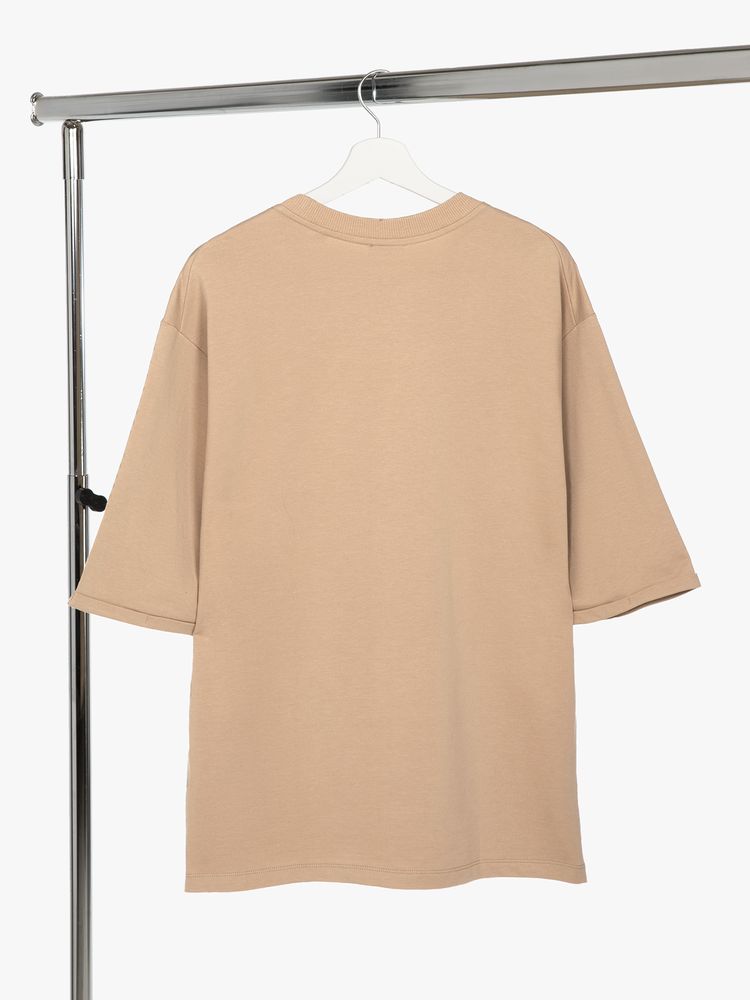 Футболка оверсайз унисекс Kosmos 2.0, бежевая-1
