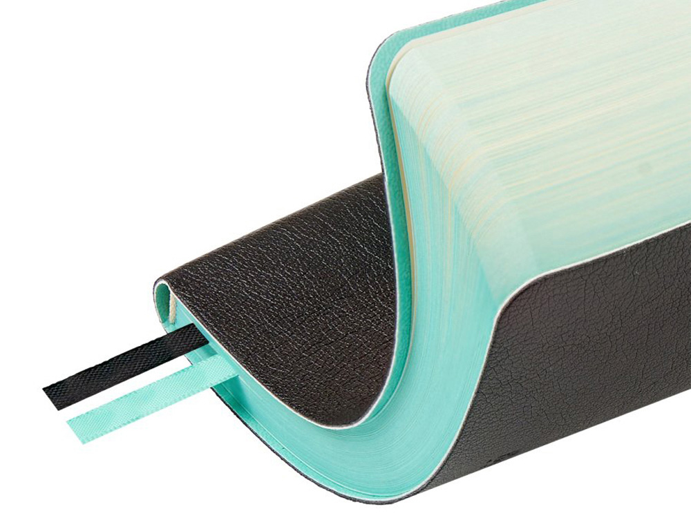 Ежедневник недатированный А5 Boston, черный (бирюзовый обрез)-7