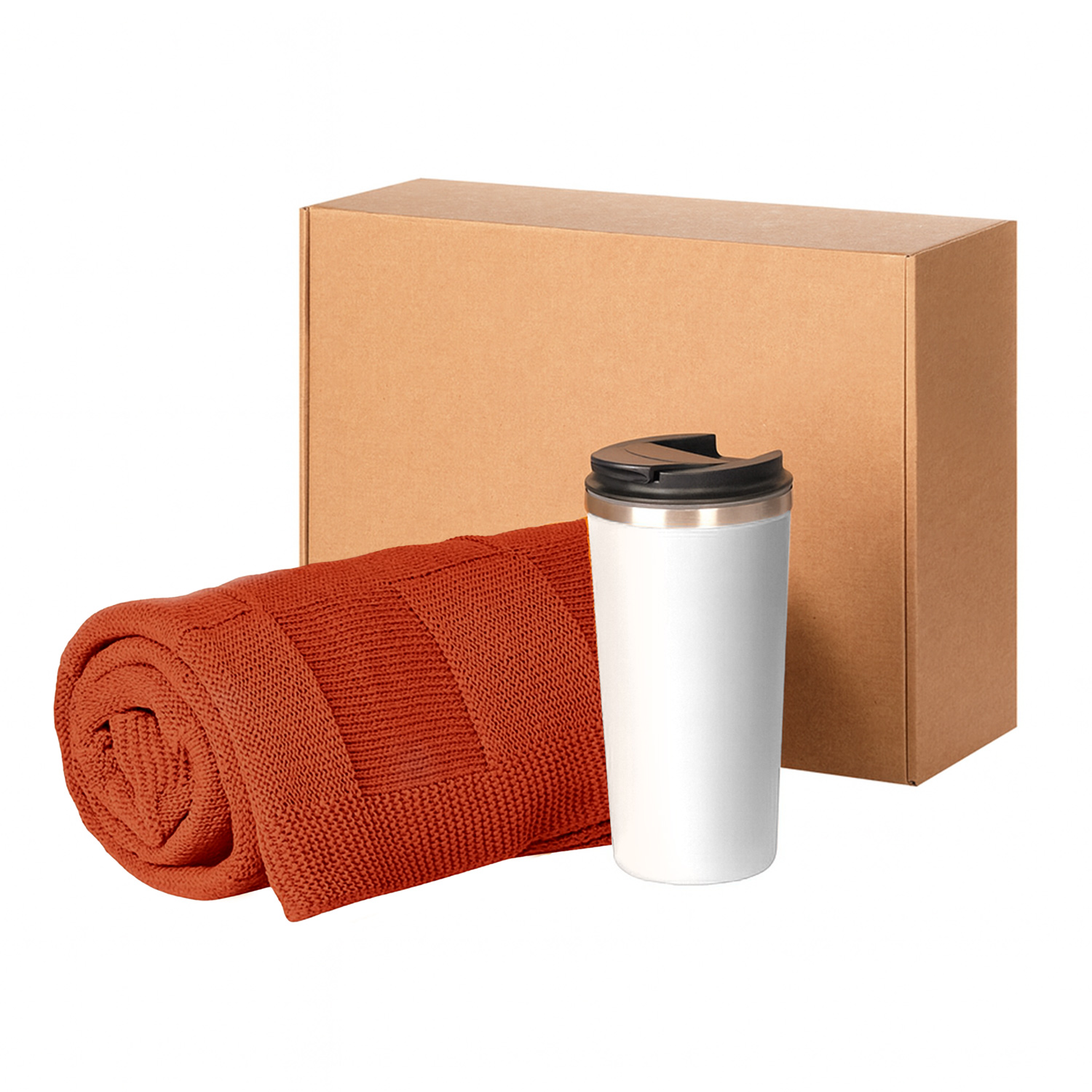Подарочный набор Палермо, Селла (Palermo, Cella), оранжевый (плед, термокружка)-0