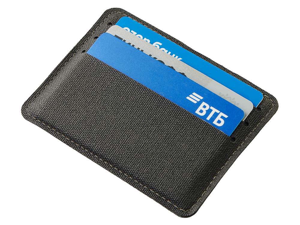 Подарочный набор Consul: обложка для паспорта и картхолдер, серый-3