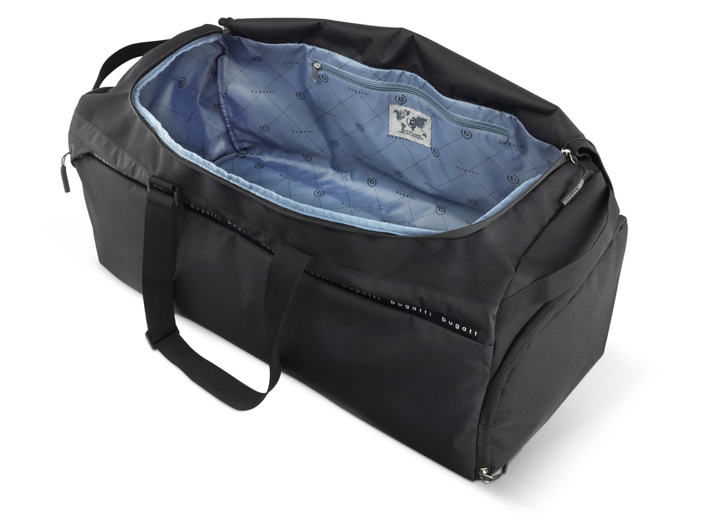 Сумка дорожная BUGATTI Blanc Delight, чёрная, нейлон RPET600D/тарпаулин/полиэстер, 67х32х29 см, 55 л-3