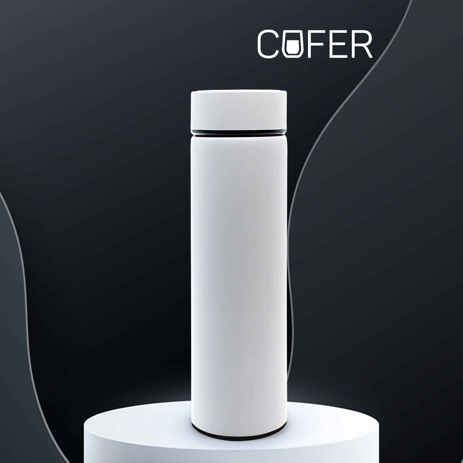 Термос Reactor софт-тач с датчиком температуры (белый)-0