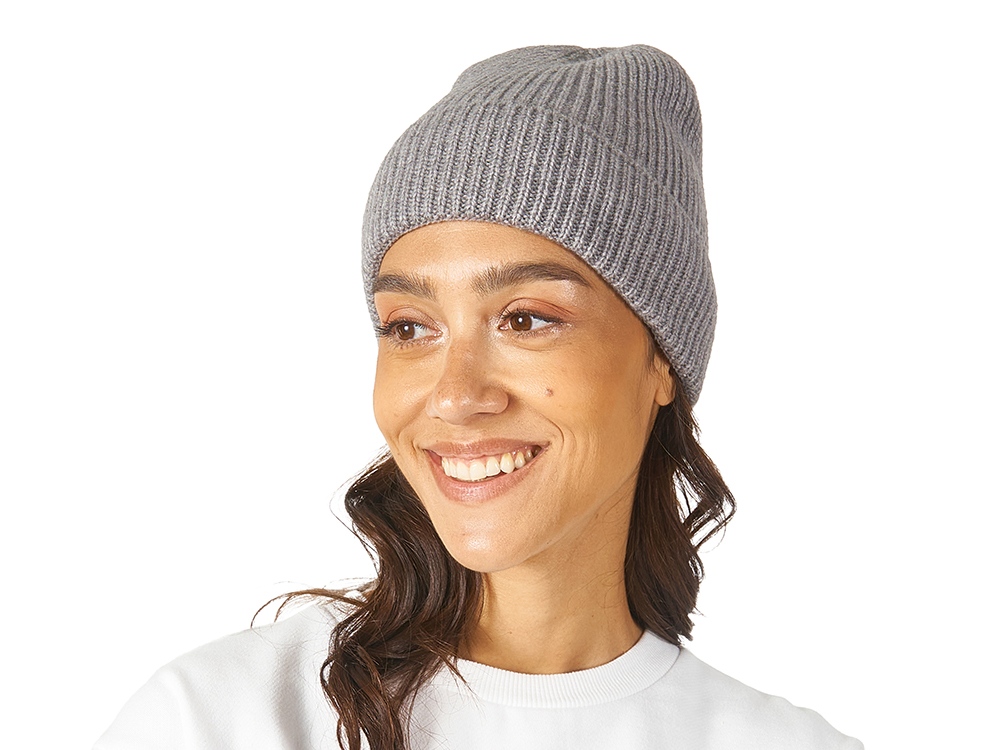 Шапка Nordend, крупный риб, серый меланж-2