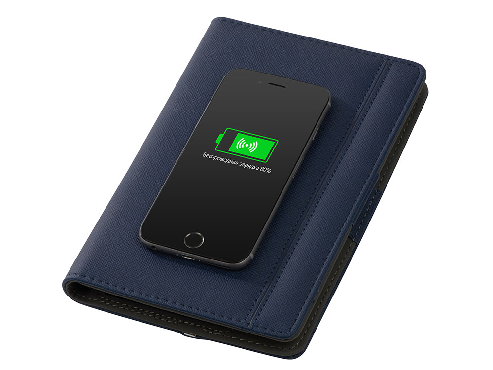 Органайзер с функцией беспроводной зарядки Manner, 5000 mah, темно-синий-3