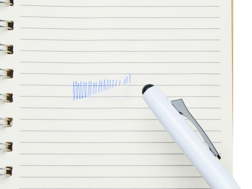 Пластиковая шариковая ручка пиши-стирай InkShift, белый корпус с черным-3