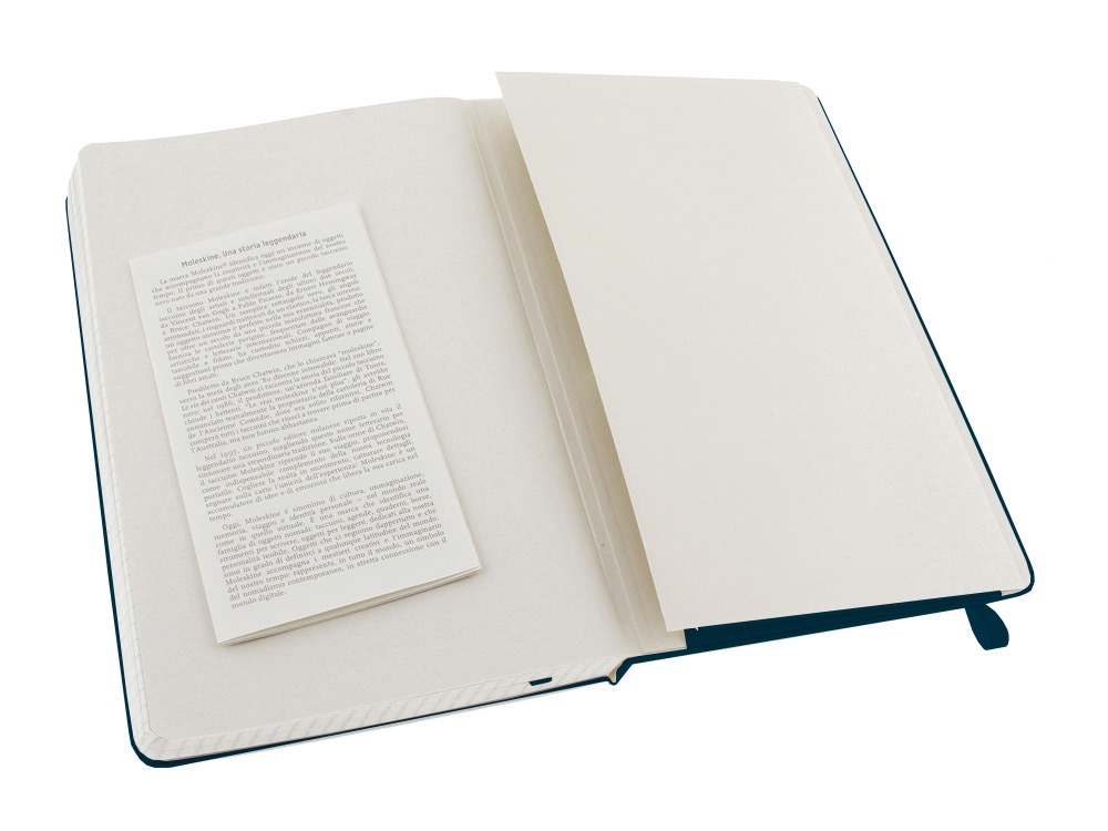 Записная книжка Moleskine Classic (в клетку) в твердой обложке, Large (13х21см), голубой сапфир-3