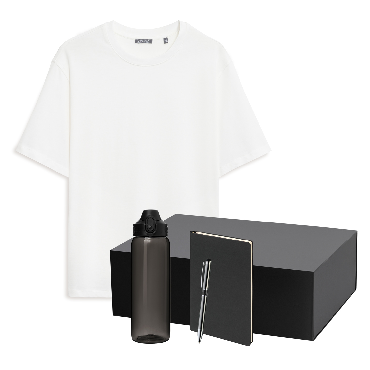 Набор с одеждой RUST NEO (футболка, бутылка, ежедневник, ручка), белый/черный, XS/S-0