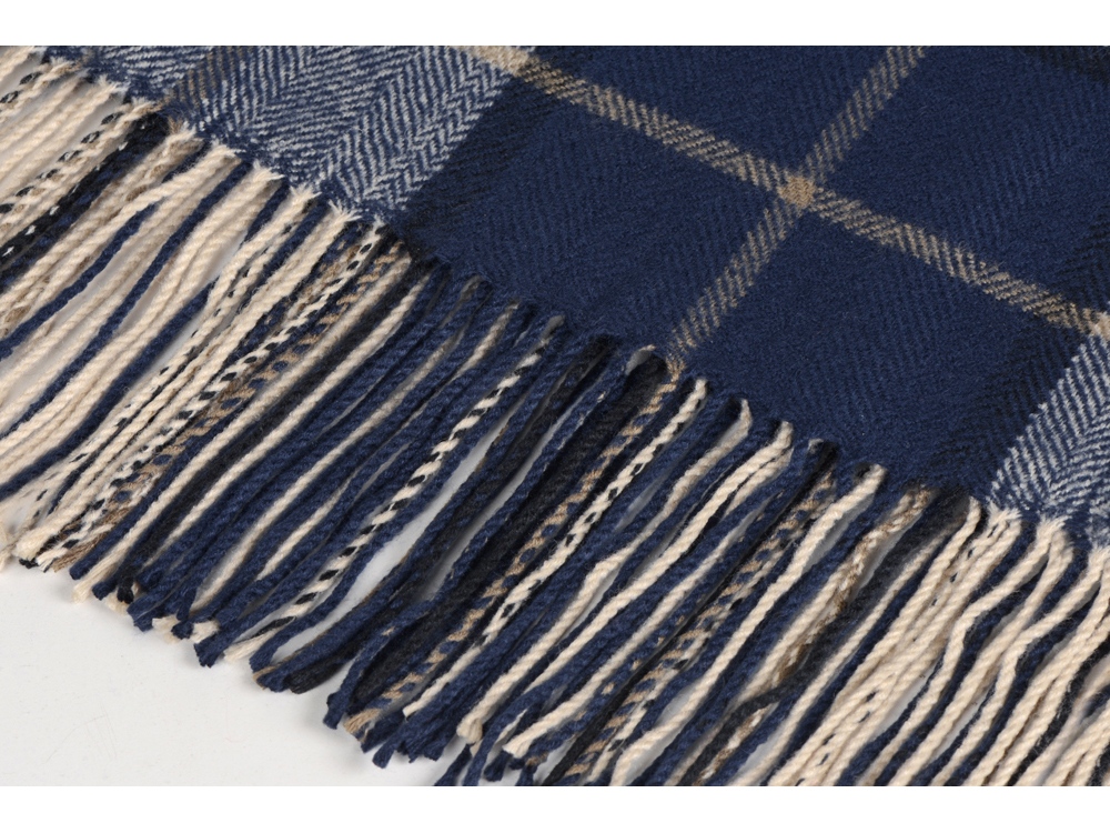 Плед акриловый в клетку Tartan, синий-1