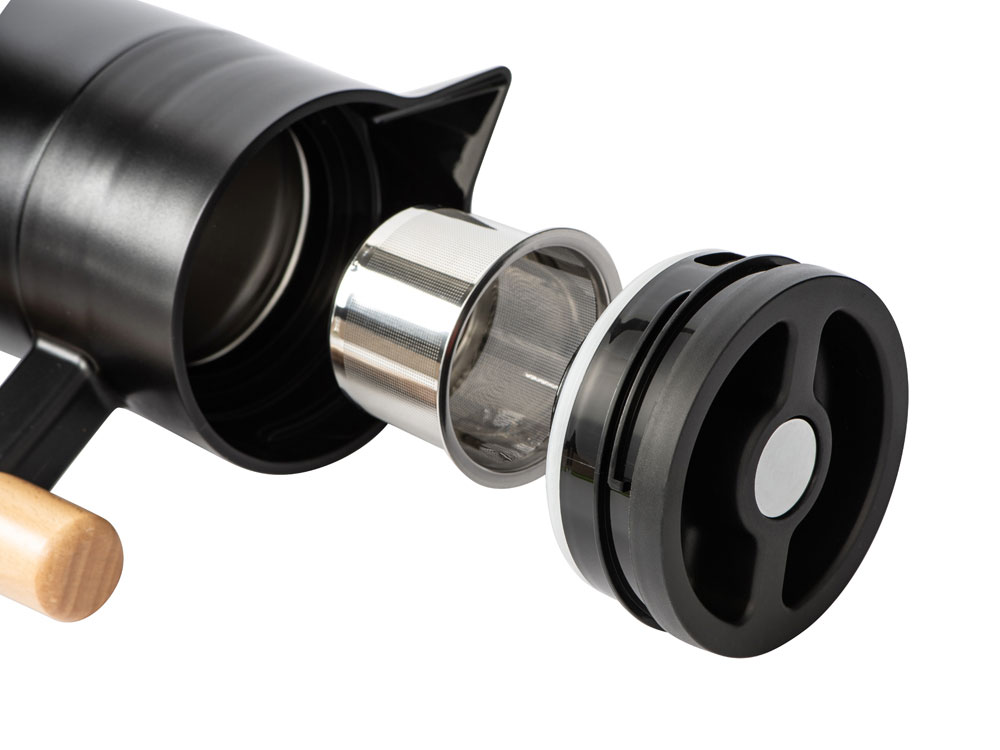 Вакуумный термокувшин Arctic с ситечком, 1200мл, черный-5