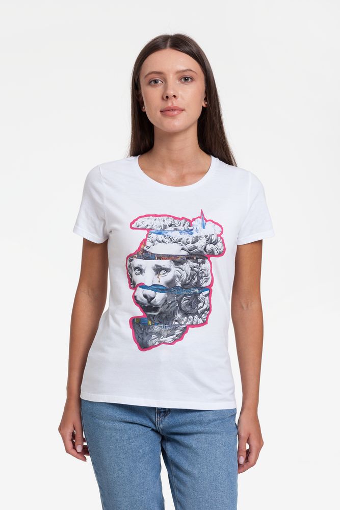 Футболка женская «Смотри вглубь», белая-0