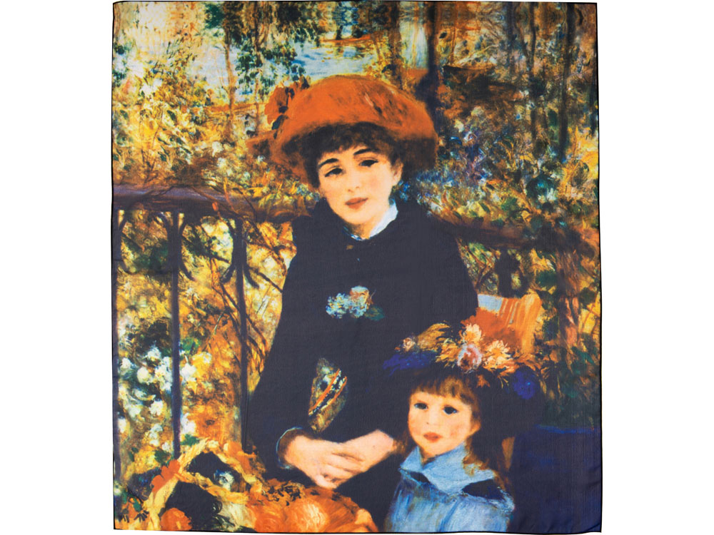 Набор: платок, складной зонт Ренуар. Терраса, синий/желтый-3