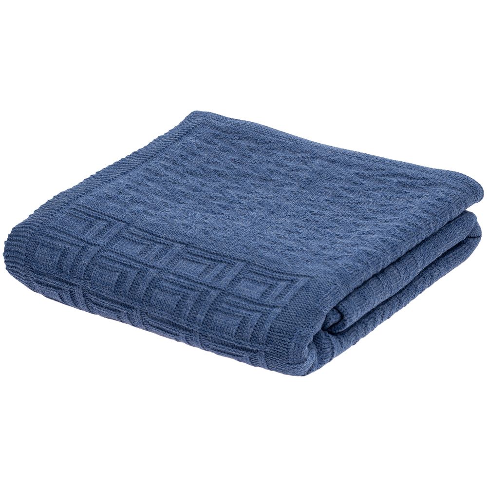 Плед Snippet, синий меланж (джинс)-2